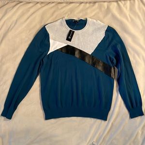 Never been worn sweater from INC. Large. Colors blue, white, gray, black